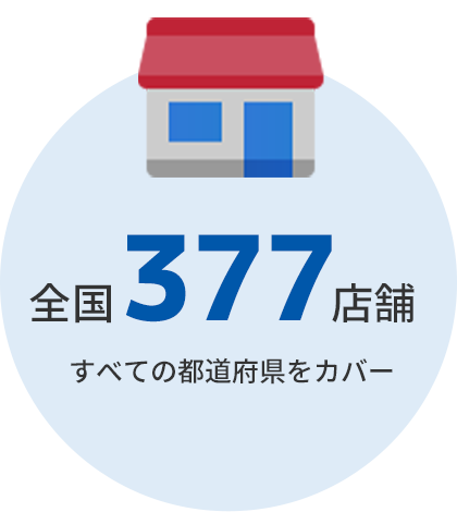 全国377店舗 すべての都道府県をカバー